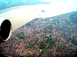 An aerial view of Guwahati city